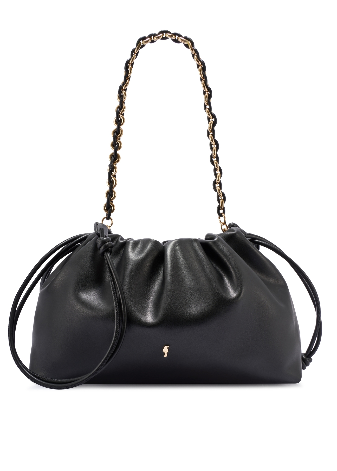 Čierna vedrová taška TOREC-1215-99(W26) - pohľad na produkt spredu, na bielom pozadí.