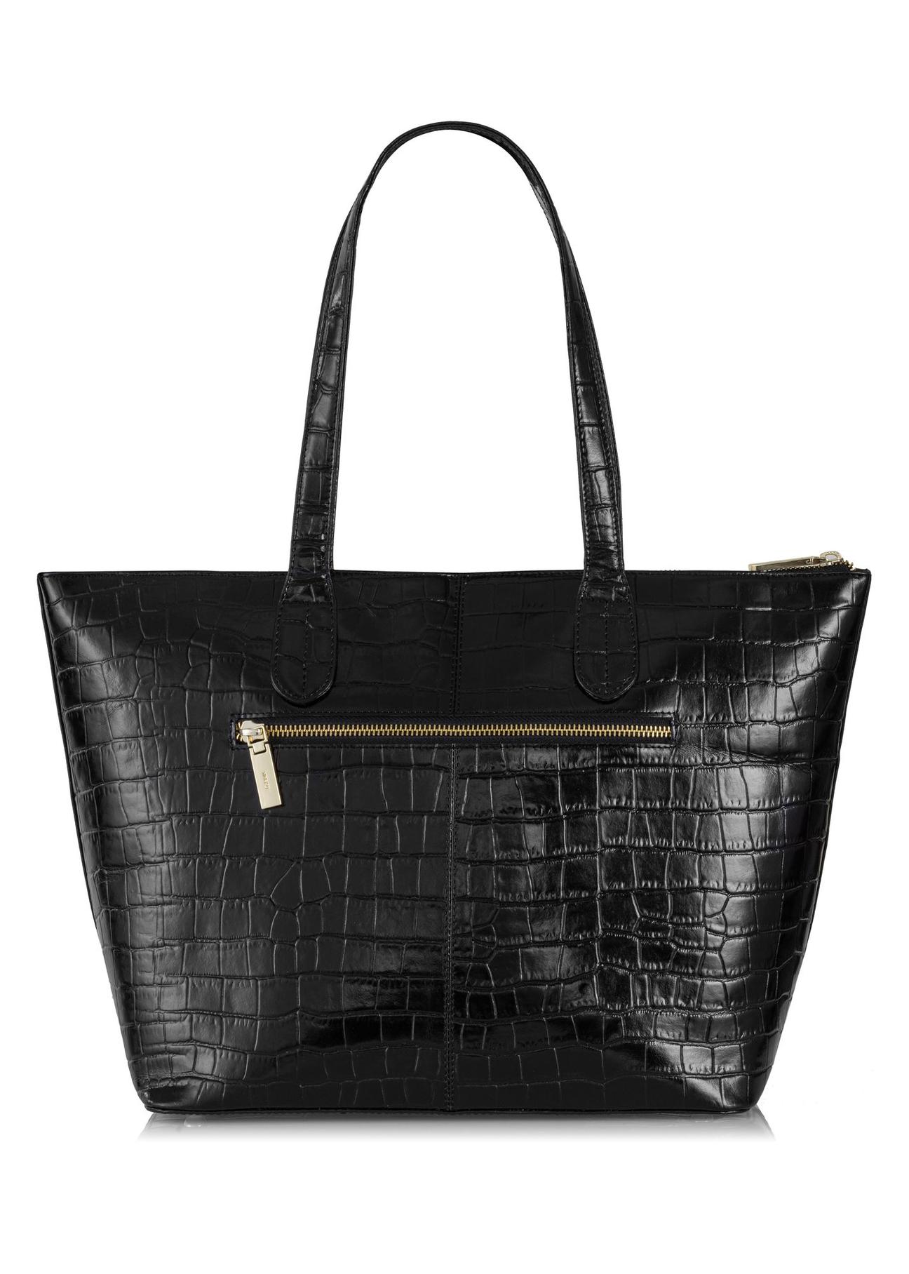 Czarna torebka shopper skórzana TORES-0939-99(Z23)-04