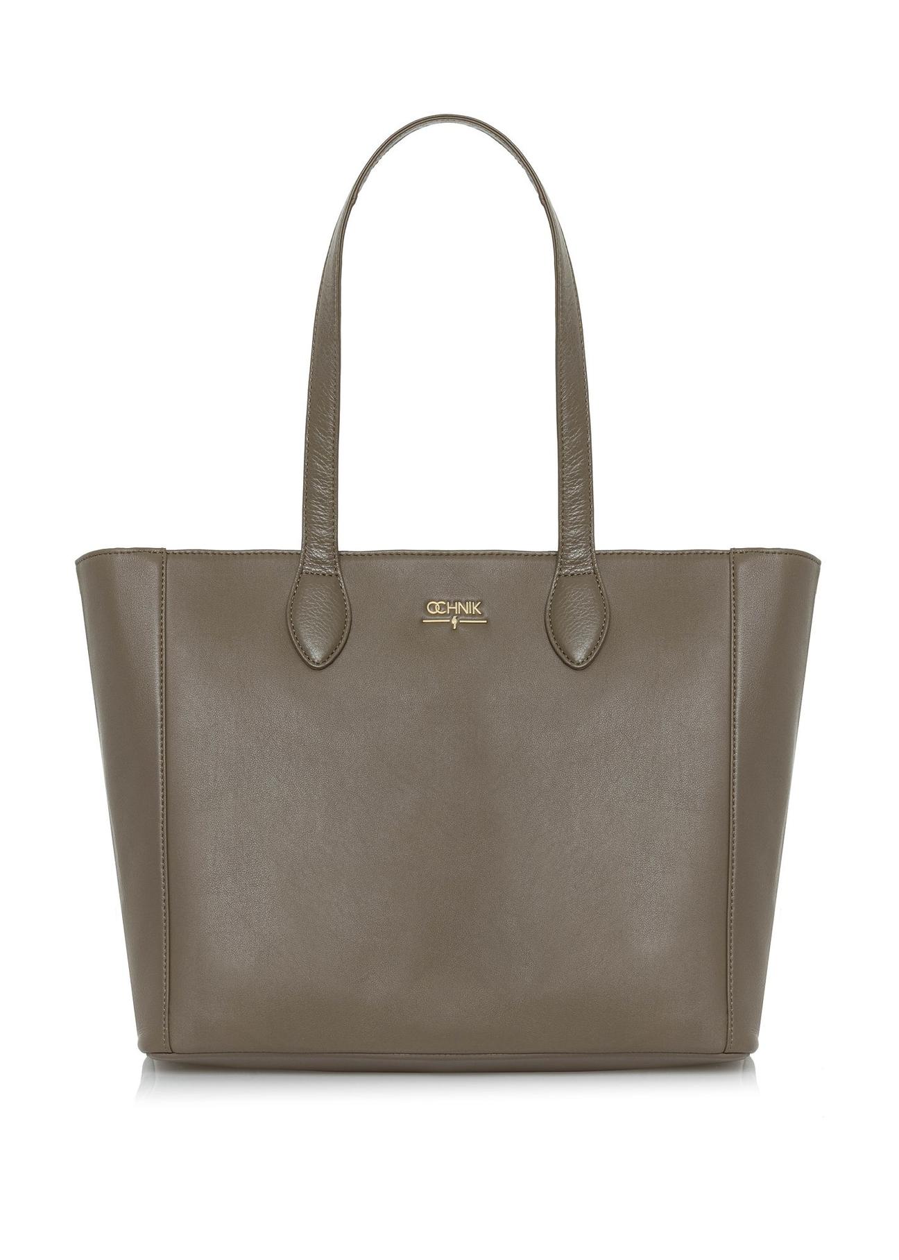 Veľká béžová kožená shopper taška TORES-0971-80(Z24)-01