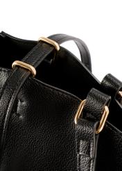 Veľká čierna nákupná taška TOREC-1201-99(W26), detail produktu na bielom pozadí.