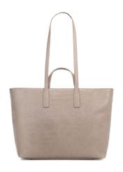 Béžová dámska nákupná kabelka TOREC-1204-1D(W26), pohľad na produkt zozadu na bielom pozadí.