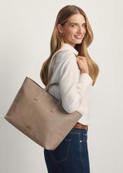 Dámska béžová nákupná taška TOREC-1204-1D(W26)