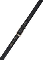 Pánsky kožený opasok v tmavomodrej farbe PASMS-0244-69(Z25), pohľad na pracku produktu na bielom pozadí.