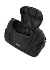 Čierna kozmetická taštička AW-018-0003-99(W26), pohľad na produkt vo vnútri na bielom pozadí.