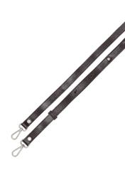 Tmavohnedá malá kožená dámska kabelka TORES-1298-1H(W26), pohľad na popruh produktu na bielom pozadí.