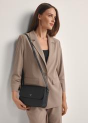 Dámska čierna kožená kabelka TORES-1245-99(W26)