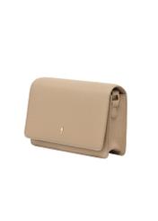 Beige elegant leather women's handbag TORES-1356-1B(Z26), diagonal product view on a white background.