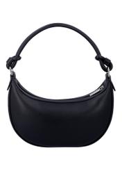 Čierna malá dámska hobo kabelka TOREC-1097-99(Z26), pohľad na produkt zozadu na bielom pozadí.