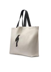 Krémová bavlnená taška TOREN-0136-0C(W26) - diagonálny pohľad na produkt, na bielom pozadí.