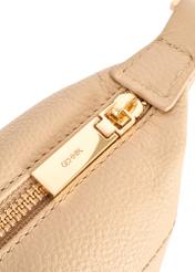 Beige kleine Handtasche aus Naturleder TORES-1267-1B(W26), Detailaufnahme des Produkts, Ansicht vor weißem Hintergrund.