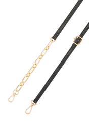 Malá dámska kabelka v čiernej farbe TOREC-1178-9P(W26), pohľad na produkt s popruhom na bielom pozadí.