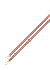 Tmavoružová dámska kabelka s prešívaním TOREC-1151-5D(W26), pohľad na popruh produktu na bielom pozadí.