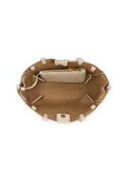 Biela dámska kabelka cez rameno TOREC-1231-0B(W26) - pohľad na produkt zhora, na bielom pozadí.