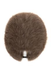 Hnedá dámska čiapka s klapkami na uši CZADF-0047-89(Z25) - pohľad na produkt zhora na bielom pozadí.