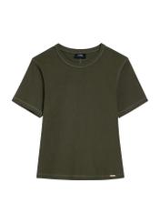 Dámske khaki tričko TSHDT-0145-55(Z25), pohľad spredu na produkt na bielom pozadí.