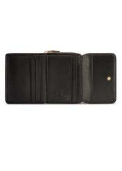 Čierna kožená dámska peňaženka s RFID ochranou PORES-0825RFID-99(Z25), pohľad na produkt zvnútra na bielom pozadí.