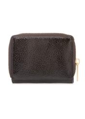 Malá hnedá kožená dámska peňaženka PORES-0988-1I(W26), pohľad zozadu na produkt na bielom pozadí.