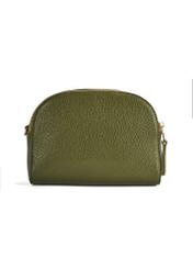 Malá dámska khaki kabelka TOREC-0036E-55(Z25), pohľad na produkt zozadu na bielom pozadí.