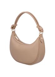 Béžová malá dámska hobo kabelka TOREC-1097-1B(Z26), diagonálny pohľad na produkt na svetlom pozadí.