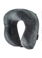 Sivý cestovný vankúš AW-014-0002-91(W25), diagonálny pohľad na produkt na bielom pozadí.