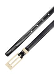 Tenký dámsky kožený opasok v čiernej farbe PASDS-0150C-99(Z24)