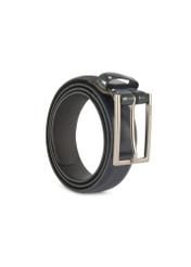 Pánsky kožený opasok v tmavomodrej farbe PASMS-0256-69(Z25), diagonálny pohľad na produkt na bielom pozadí.