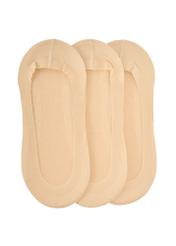 Sada béžových dámskych členkových ponožiek ZESDT-0032-1B(W26) - pohľad na produkt zhora, na bielom podklade.