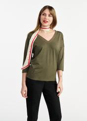 Khaki dámska blúzka BLUDT-0156-55(W25)-01