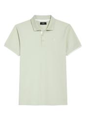 Šalviovo bavlnené polo tričko POLMT-0045B-8F(W26), pohľad spredu na bielom pozadí.