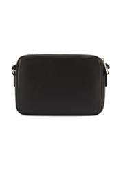 Čierna malá dámska kabelka TOREC-1175-99(W26) - pohľad na produkt zozadu, na bielom podklade.