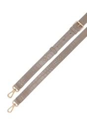 Dámska béžová kabelka cez rameno TOREC-0880-1D(W26) s krokodílou farbou, pohľad na popruh produktu na bielom pozadí.