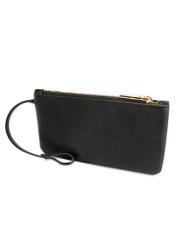 Veľká čierna nákupná taška TOREC-1201-99(W26), pohľad na kozmetickú tašku na bielom pozadí.