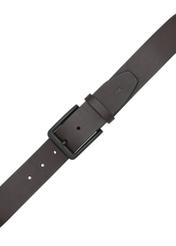 Pánsky hnedý kožený opasok PASMS-0280-1H(W26) - pohľad na produkt zhora, na bielom pozadí.