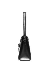 Elegantná čierna dámska kabelka TOREC-1068-99(Z25), bočný pohľad na produkt na bielom pozadí.