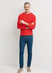 Červený pánsky základný sveter SWEMT-0128-42(W24)-02