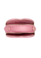 Ružová kabelka v tvare srdca TOREC-1154-5B(W26), pohľad na produkt zhora na bielom pozadí.