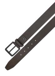 Pánsky opasok z hnedej semiše PASMS-0281-1I(W26) - pohľad na produkt zhora, na bielom pozadí.