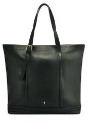 Large black women's shopper handbag TOREC-1067-99(Z25), product view from the front on a white background.
