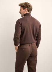 Pánsky vlnený rolák v tmavo hnedej farbe SWEMT-0198-1I(Z26)