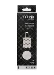 Stredne veľký bodkovaný obal na kufor AW-013-0007-0P-M(W26), pohľad spredu na výrobok v balení.