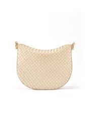 Krémová pletená kožená crossbody kabelka TORES-1109-12 (W25)-05