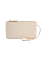 Biela dámska kabelka cez rameno TOREC-1231-0B(W26) - pohľad na produkt spredu, na bielom pozadí.