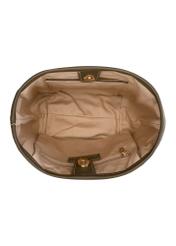 Pletená malá dámska kabelka TOREC-1230-1E(W26) - pohľad na produkt zhora, na bielom pozadí.