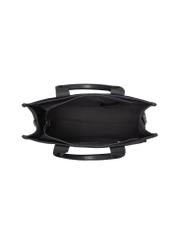 Čierna bavlnená dámska kabelka TOREN-0332-99(W26), pohľad na produkt vo vnútri na bielom pozadí.