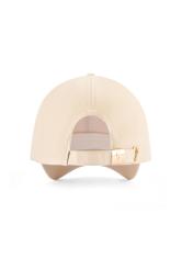 Béžová unisex šiltovka CZALT-0001-1B(W26) - pohľad na produkt zozadu, na bielom podklade.