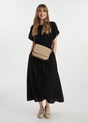 Béžová kožená dámska crossbody kabelka TORES-0985C-80(W25)