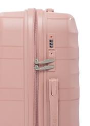 Sada kufrov na kolieskach 19"/24"/28" WALPP-0024-5B(W26) detailný záber na zips výrobku, pohľad na bielom pozadí.