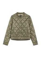 Dámska prechodná khaki bunda KURDT-0564A-55(W26), pohľad spredu na bielom pozadí.