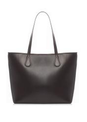 Hnedá dámska nákupná kabelka TOREC-1235-1H(W26), pohľad na produkt zozadu na bielom pozadí.