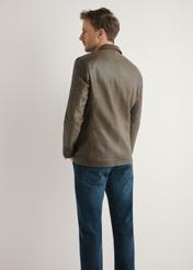 Hnedá kožená pánska bunda KURMS-0402-1H(W26)